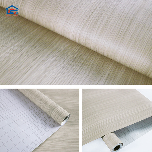 Texture Laminate Wrap Self Adhesive Wallpaper Wall Paper Furniture Sticker Vinyl Wood Grain PVC Film For Sale