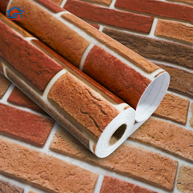 OEM New Design wallpaper decor Decorative PVC Red Brick Wallpaper