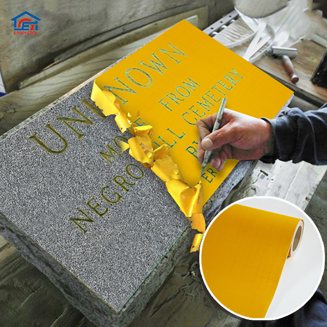 PVC Self Adhesive Sand blasting Vinyl Protection Stencil Film For Stone Glass Marble Protection