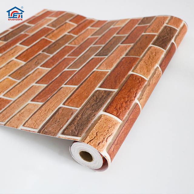 OEM New Design wallpaper decor Decorative PVC Red Brick Wallpaper