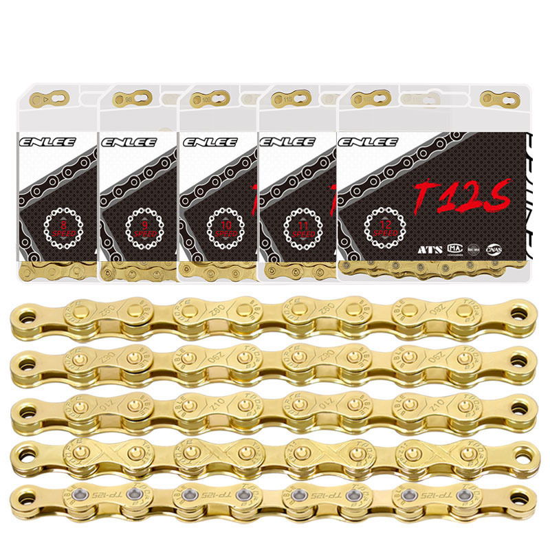 Anti-Rust Mountain Bike Road Bicycle Chain ENLEE 8/9/10/11/12 Speed Gold MTB Cycling Chains