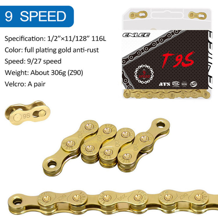 Anti-Rust Mountain Bike Road Bicycle Chain ENLEE 8/9/10/11/12 Speed Gold MTB Cycling Chains