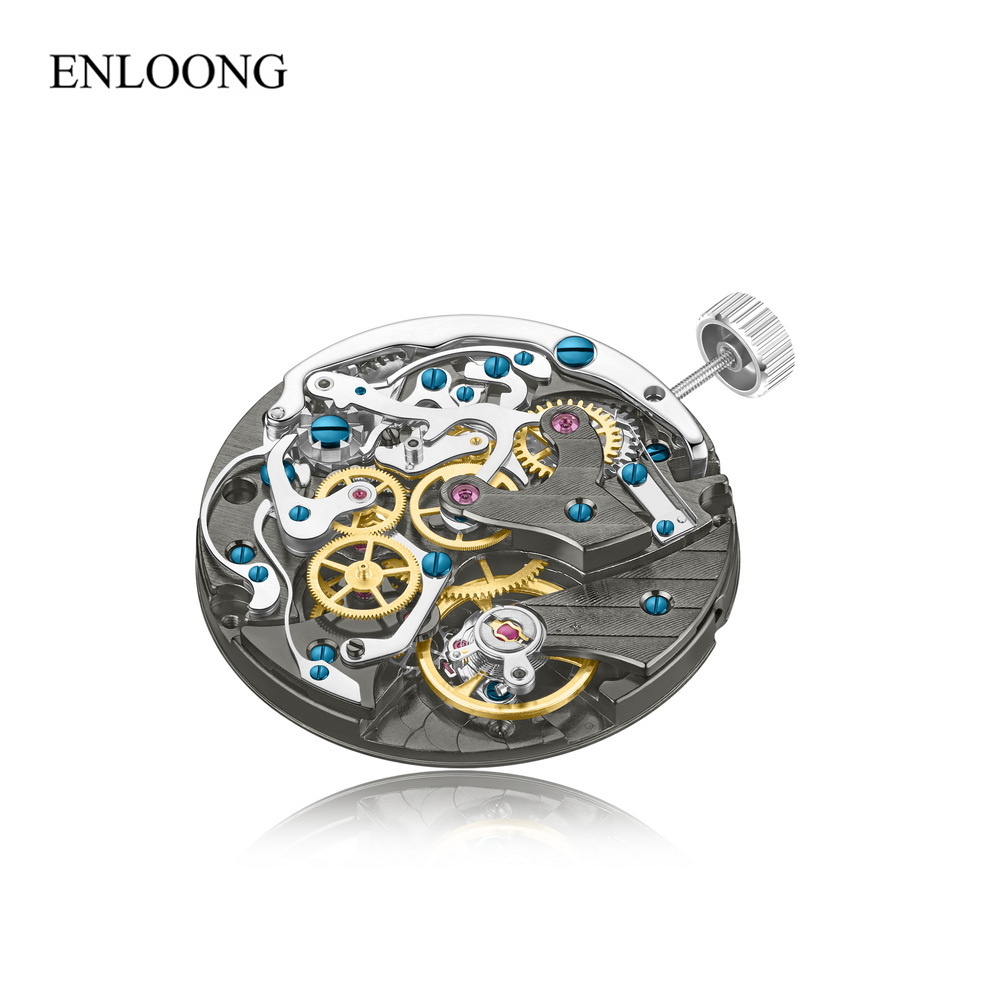 ENLOONG Luxury Modified ST19 38 Hours Chronograph Movement Black Manual Winding Mechanical Movement