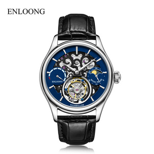 ENLOONG Best Affordable Luxury Tourbillon Watch Skeleton Premium Watches Power Display Moonphase Tourbillon Watch for Men