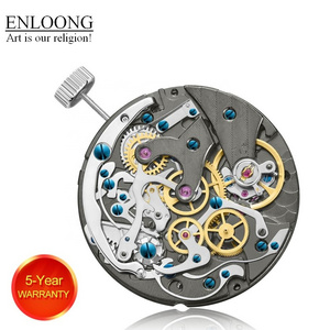 ENLOONG Luxury Chronograph Mechanical Watch Movement Black OEM Logo Custom Blue Screws ST19 ST1901 Movement Manual Winding