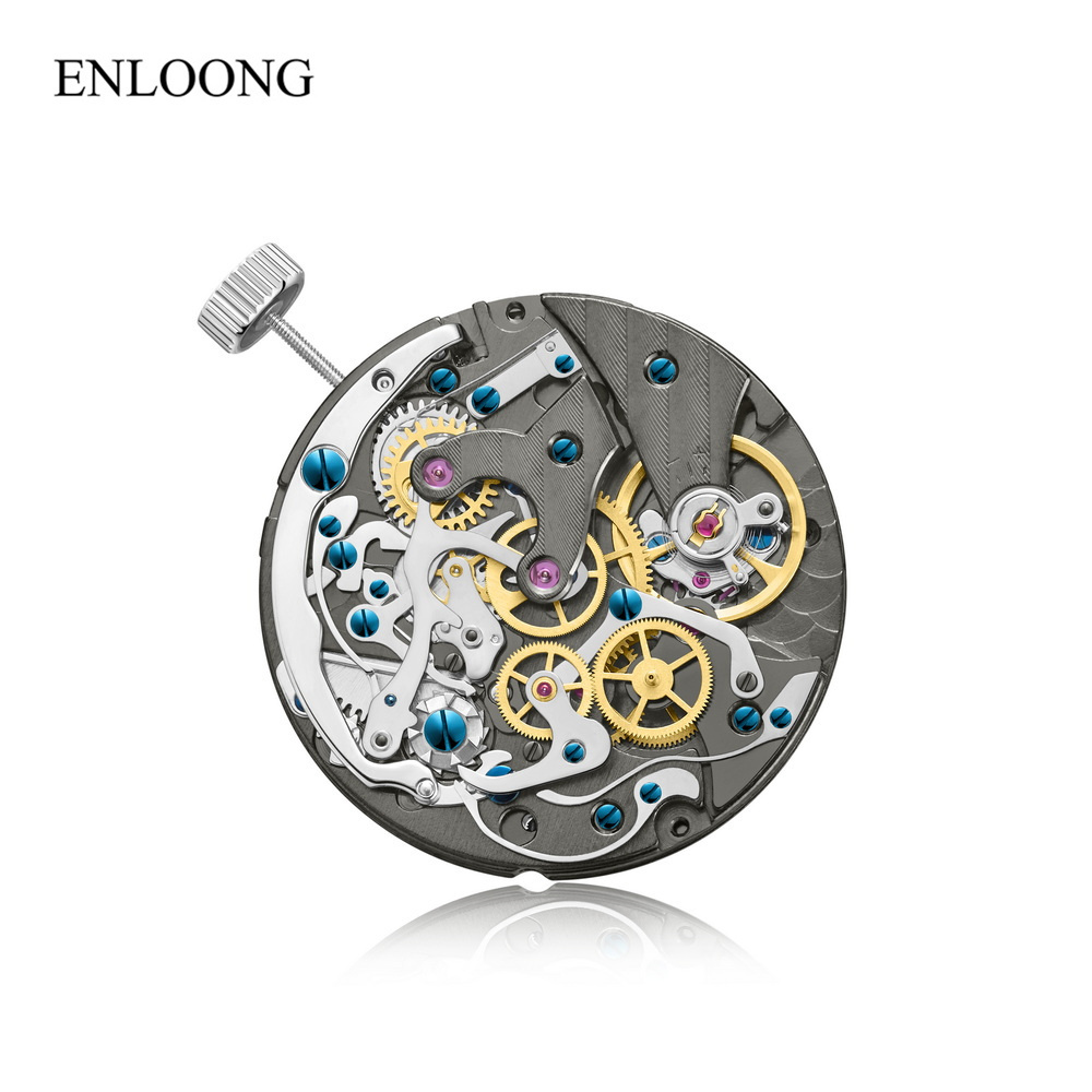 ENLOONG Luxury Modified ST19 38 Hours Chronograph Movement Black Manual Winding Mechanical Movement