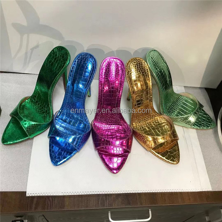 sandals for women croc high heel sandals footwear lady shoes slipper high heel women's sandals mules