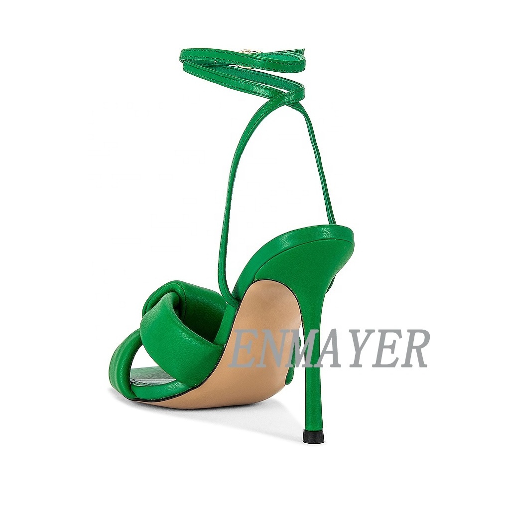 Chengdu wholesale custom summer square toe ladies sandals 4 inch heeled sandals plus size 45