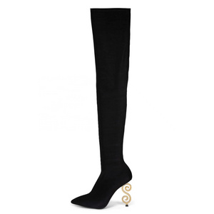 ENMAYER shoes custom ladies thigh high boots designer sexy pointed toe socks boots high quality over the knee boots