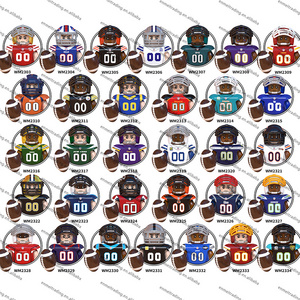 WM6133- WM6136 Famous NFL Rugby Team Player Stars Characters Minifigs Collection Educational Building Blocks Kids for Gift Toys