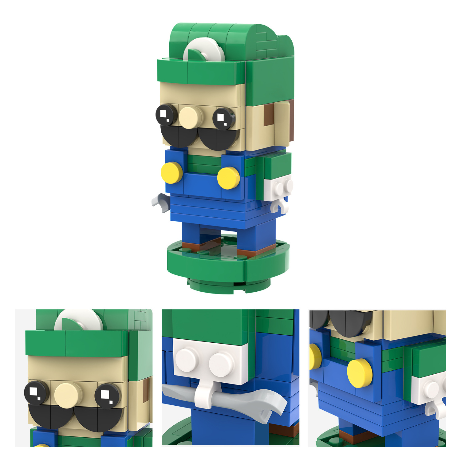 MOC7043 Mario Nano Bricks Luigi Game Character Mario Bro Cartoon Action Model Educational Building Blocks Kids Gift Toys MOC7044