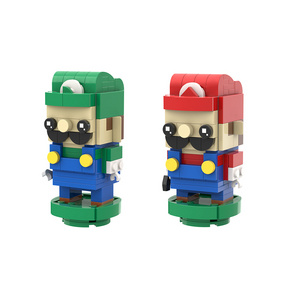 MOC7043 Mario Nano Bricks Luigi Game Character Mario Bro Cartoon Action Model Educational Building Blocks Kids Gift Toys MOC7044