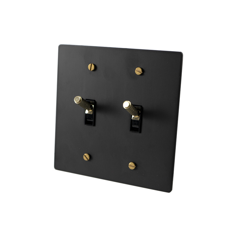 Customization Black Brass Panel Plate Home Hotel Toggle Hotel Home Switch Electric Wall Pull Switch 110V LED Dimmer GFCI 15V