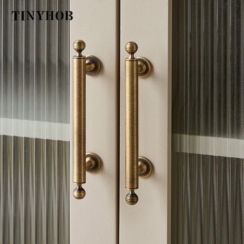 Light Luxury/Vintage Bronze Solid Brass Cabinet Knobs Round Ball Cupboard Handles Chrome Furniture Hardware Drawer Pull C-5649