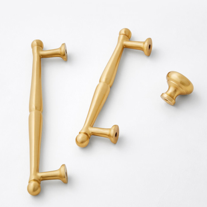 Gold Cabinet Handles Furniture Drawer Pulls Brushed Brass Drawer Handles And Knobs  C-2691