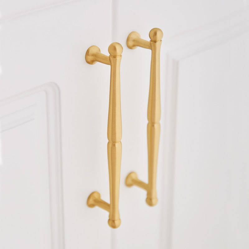 Gold Cabinet Handles Furniture Drawer Pulls Brushed Brass Drawer Handles And Knobs  C-2691