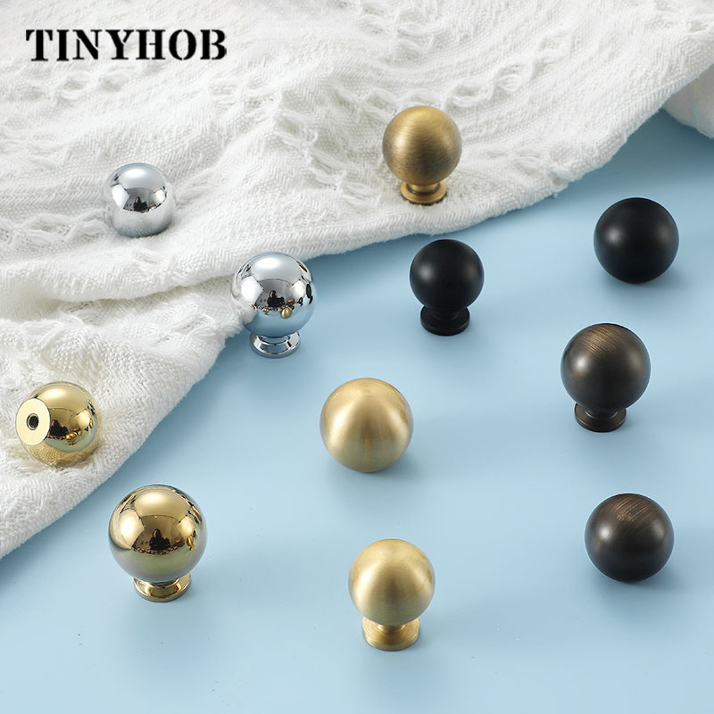 Customization Nordic Simple Brass Ball Single Hole Knob Small Knob for Dresser Drawer Round Knob DC-1331