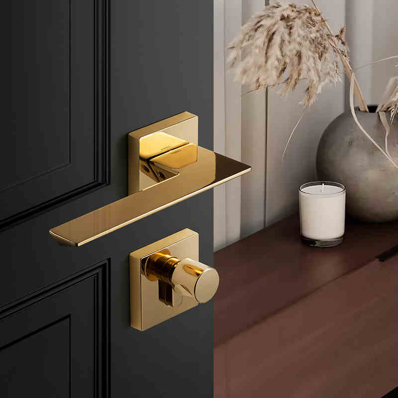 Mute Private Room Door Lock Handle Geometric House Interior Door Handle For Bathroom Pull Lock Anti-theft Gate Lock CL-0651