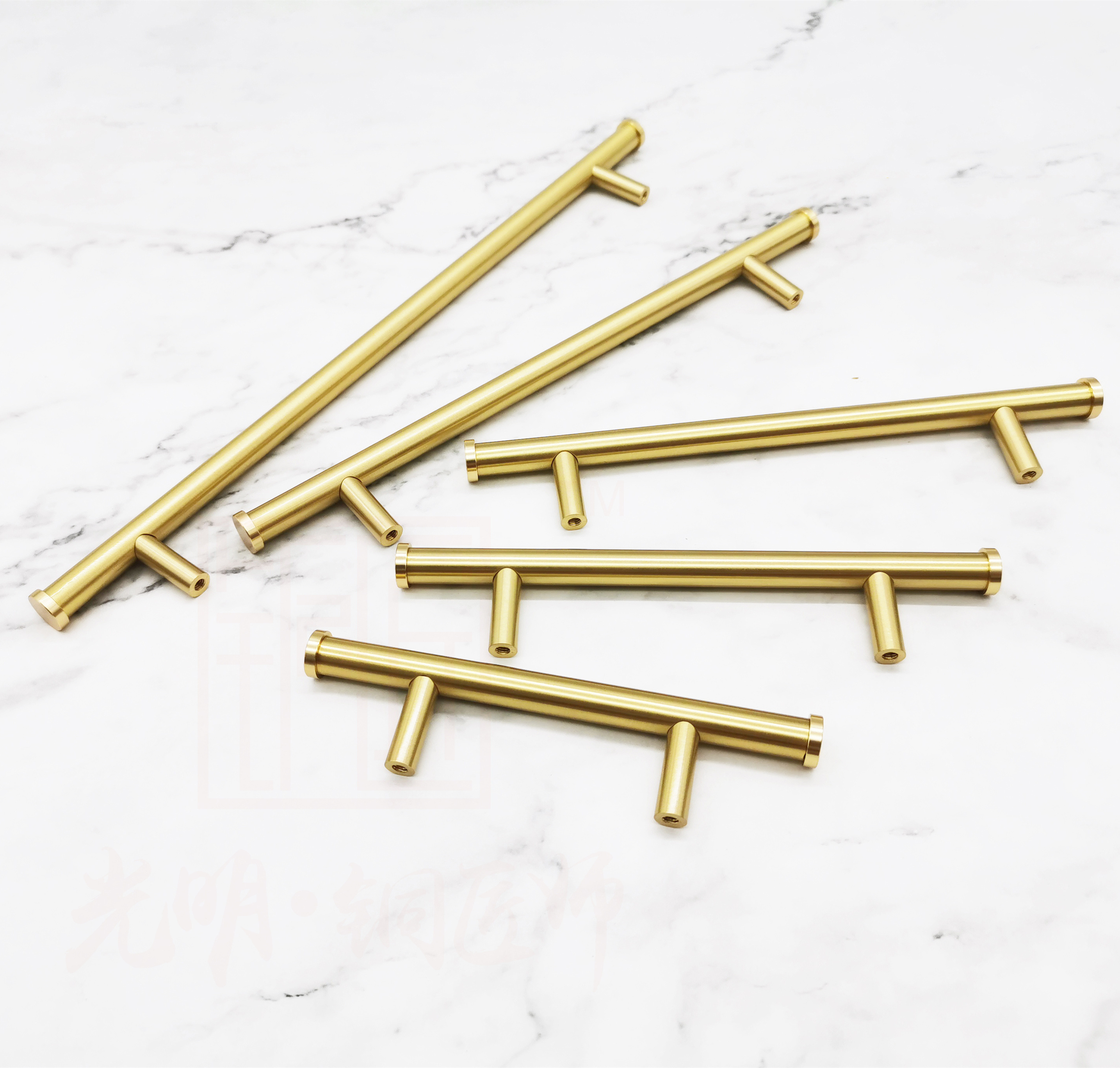 Cabinet Handles Drawer Knobs Kitchen Drawer Pulls Gold Drawer Handles C-2105 Brushed Brass Screw Modern 64/96/128/160/224m