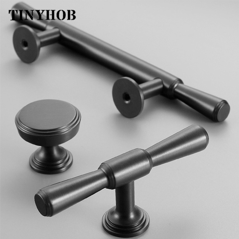 Nordic Polished Gold Solid brass Knob T Bar Handles Longer Drawer Pulls Kitchen Cabinet Handles Furniture Hardware C-1590