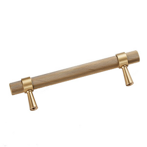 Kitchen Cabinet Handles Drawer Pulls T Bar Customizable C-2715 Bedroom Brass Wholesale Black/gold Hole Knurled/textured Modern