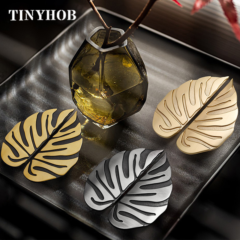 Leaf Shape Zinc Alloy Antique bronze Gold Sliver Color Cabinet Kitchen Shoe Cabinet Wine Cabinet Door Handle Z-3800