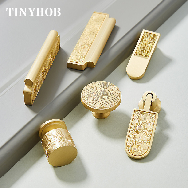 Unique Style Retro Solid Brass Desk Drawer Knobs Closet Cupboard Handle Bedroom Pulls Cabinet Furniture Antique Hardware C-4579