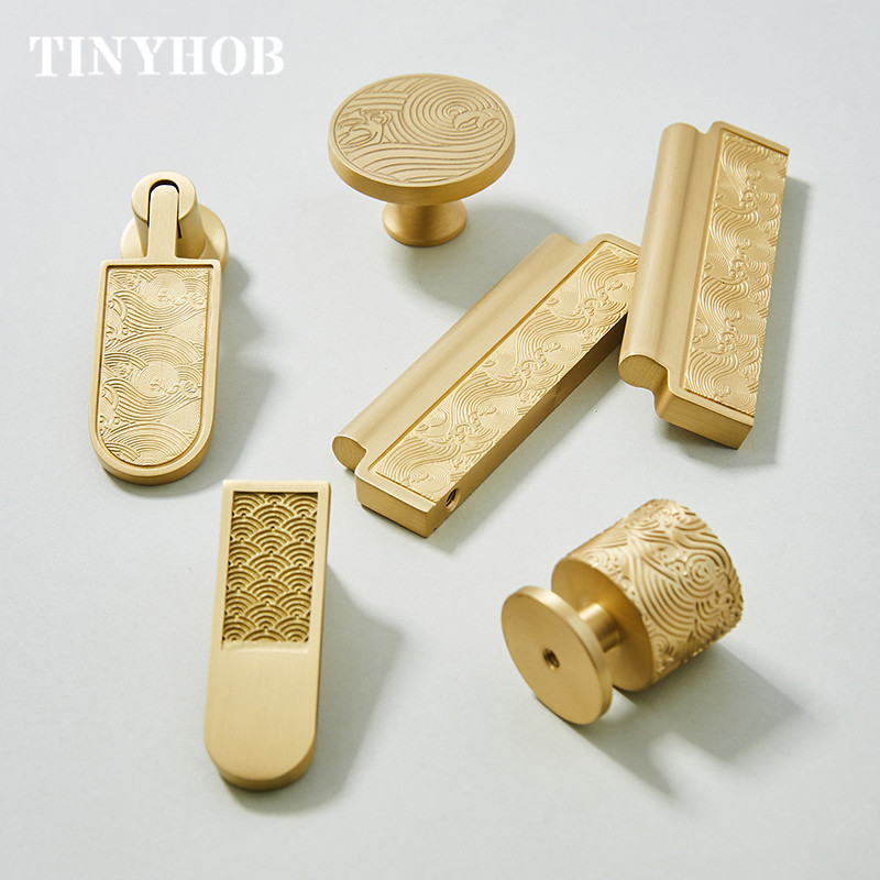 Unique Style Retro Solid Brass Desk Drawer Knobs Closet Cupboard Handle Bedroom Pulls Cabinet Furniture Antique Hardware C-4579