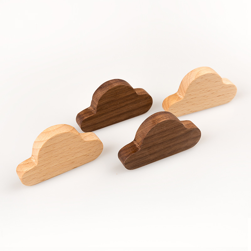 Solid wood creative key hook wall hanging free punch porch storage magnet suction hook SHK-1269