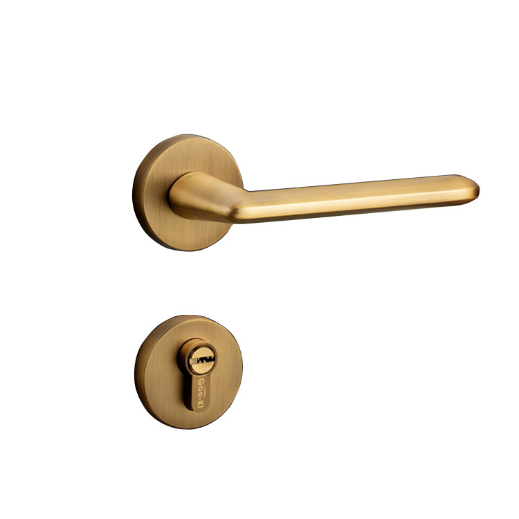 Yellow bronze /zinc alloy door handle Interior / Bedroom door lock Split Silent door lock ,Door hardware CL-0490