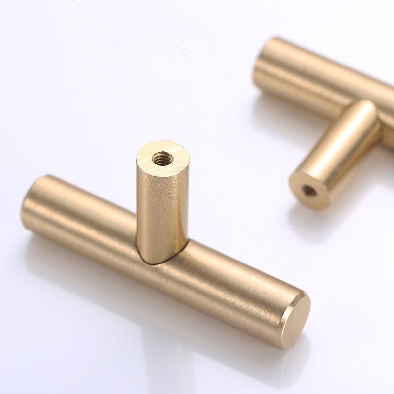 Modern Long Aluminum T Shape Cabinet Pulls Gold Handle for Drawer Cupboard Furniture Handles Pull Knob Hardware A-0052