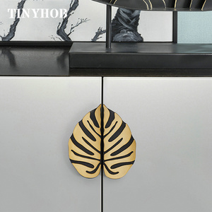 Leaf Shape Zinc Alloy Antique bronze Gold Sliver Color Cabinet Kitchen Shoe Cabinet Wine Cabinet Door Handle Z-3800