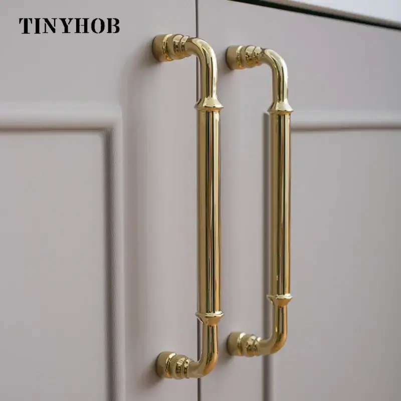 Bright Gold Cabinet Door Knob Handle Desk Drawer Pulls Modern Shoe Cabinets Knobs for Furniture Hardware Kitchen Accessories