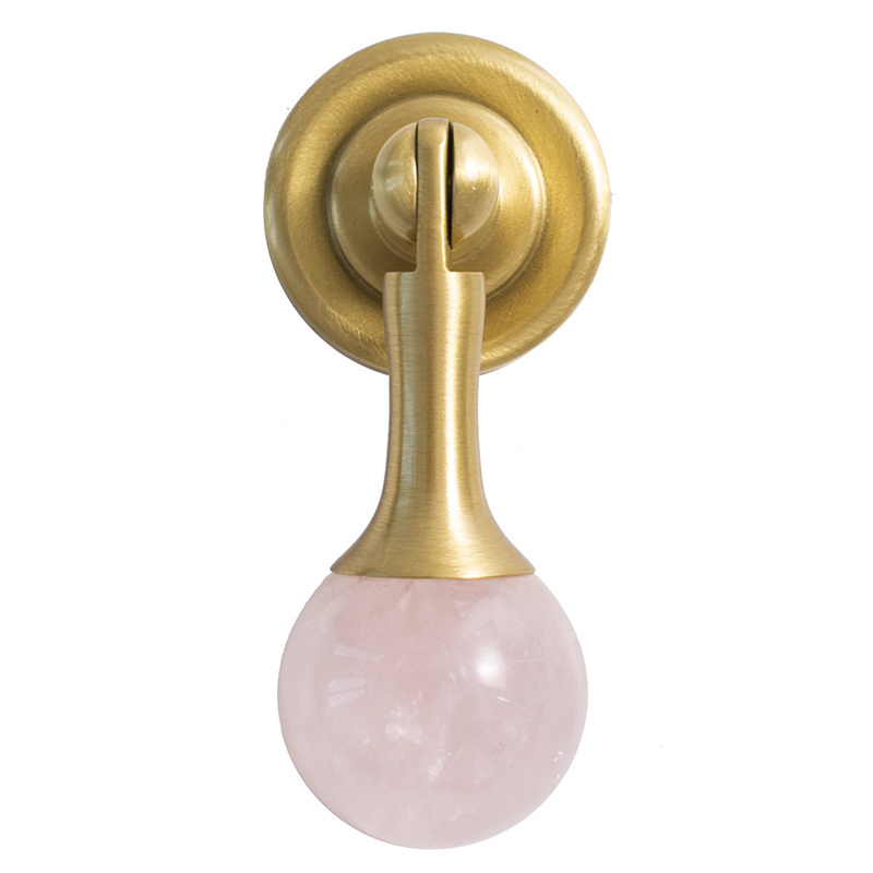 Cute Natural Crystal Stone Knobs Pink White Dresser Cabinet Door Knobs and Handles Ball Pendant Drawer Pull C-4798