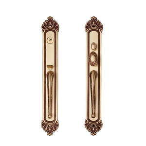 Luxury European solid Brass wood villa interior door lock gate outdoor double open Clubhouse wooden door lock CL-0925