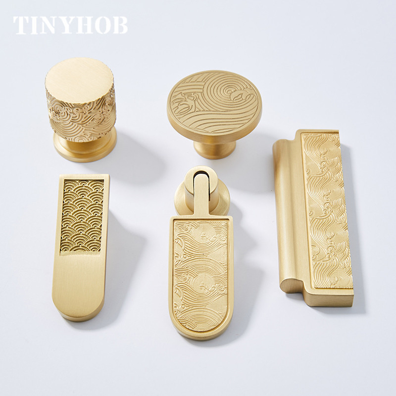 Unique Style Retro Solid Brass Desk Drawer Knobs Closet Cupboard Handle Bedroom Pulls Cabinet Furniture Antique Hardware C-4579