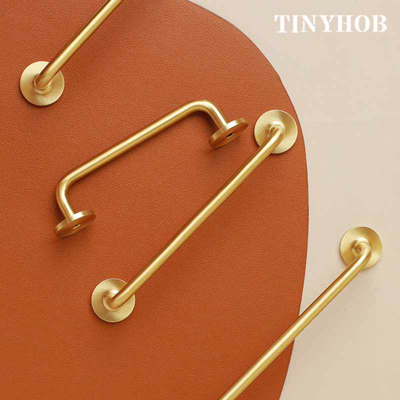 Wholesale Nordic American style Gold Brass Cabinet Handles and Knobs Kitchen Cupboard Wardrobe Dresser Drawer Pull C-3248