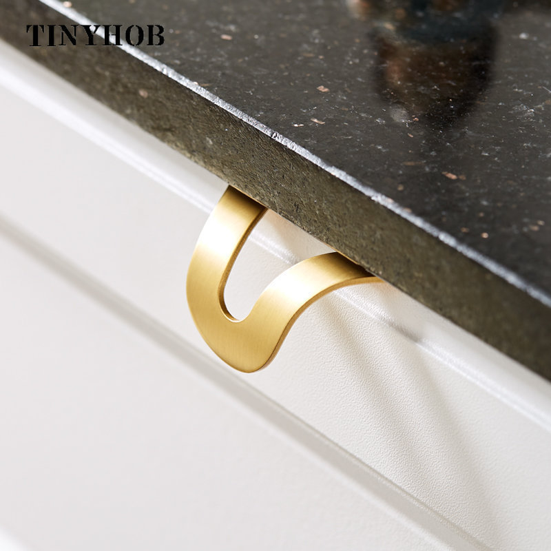 Brass Invisible Handle Cabinet Door Knob Handle Desk Drawer Pulls Modern Knobs Furniture Hardware Kitchen Handle and Knob C-5350