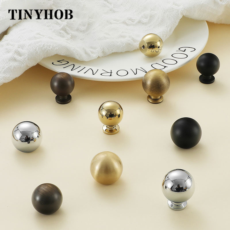 Customization Nordic Simple Brass Ball Single Hole Knob Small Knob for Dresser Drawer Round Knob DC-1331