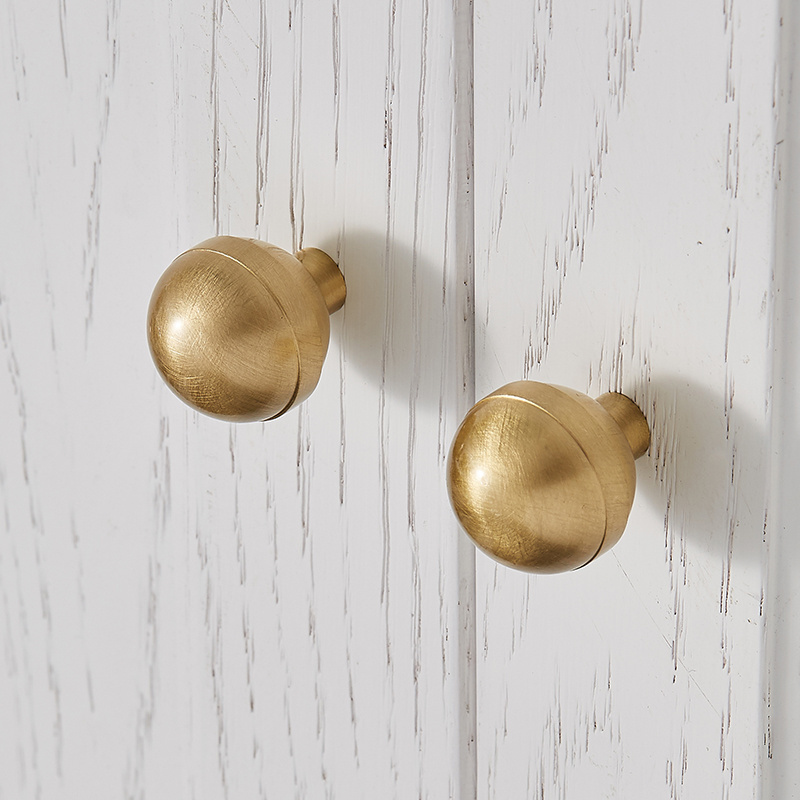 Brass Cabinet Knobs and Handles Cupboard Wardrobe Vintage Knobs Drawer Pull Handles C-2730 Gold Round Shape Solid Modern