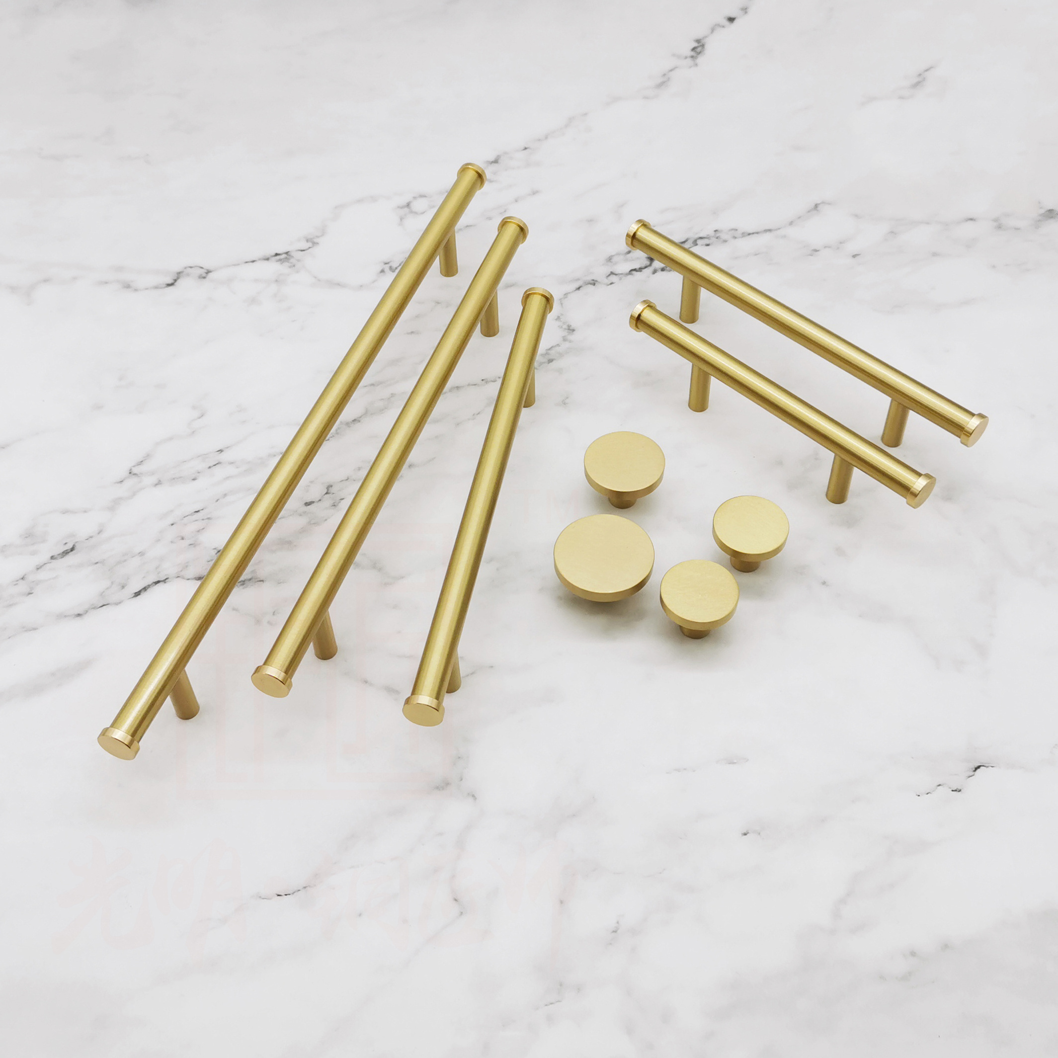 Cabinet Handles Drawer Knobs Kitchen Drawer Pulls Gold Drawer Handles C-2105 Brushed Brass Screw Modern 64/96/128/160/224m