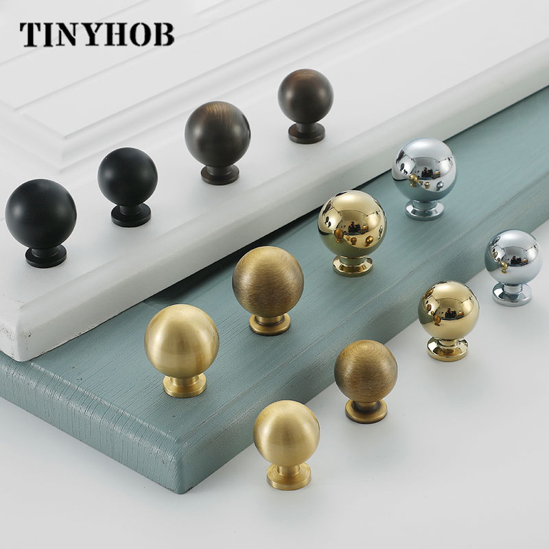 Customization Nordic Simple Brass Ball Single Hole Knob Small Knob for Dresser Drawer Round Knob DC-1331