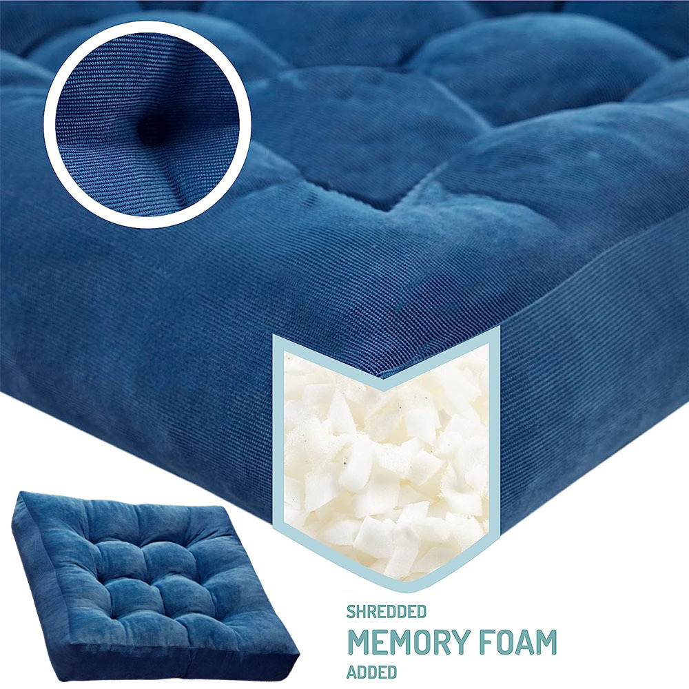 Customized Shredded Memory Foam Outdoor Floor Cushion Square Orthopedic Pillow for Good Support