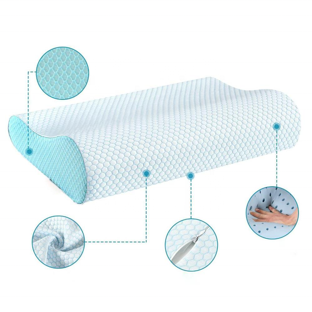 Ennasi Queen Bed Size Ergonomic Pillow Orthopedic Contour Memory Foam Pillow for Neck and Shoulder