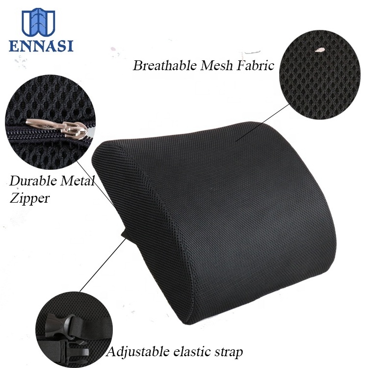 Breathable 3D Air Mesh Back Cushion Memory Foam Wedge Pillows Lumbar Back Support Cushion for Chair Lower Back Pain Relief