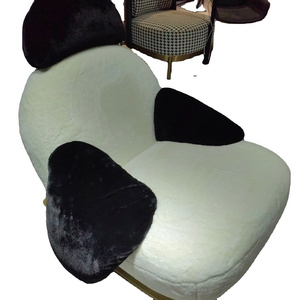 Modern home comfortable leisure chair modern white fur fabric rocking armchair high backrest lounge chair