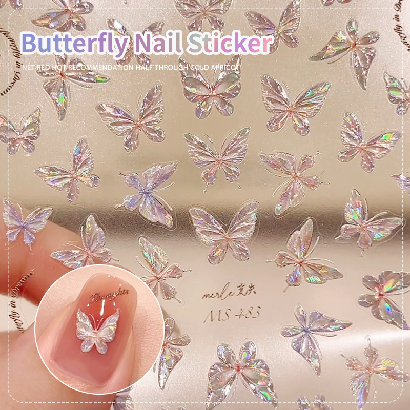 OEM Nails Art Transfer Decals Stickers Nail Art Stickers Fall Butterfly Nail Art Stickers