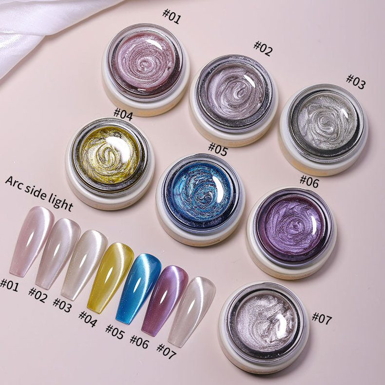 OEM 8g 9 Colors Glass Beads Porcelain White Cat Eyes Gel Lucid Cat Eye Gel Shell Cat Eye Gel