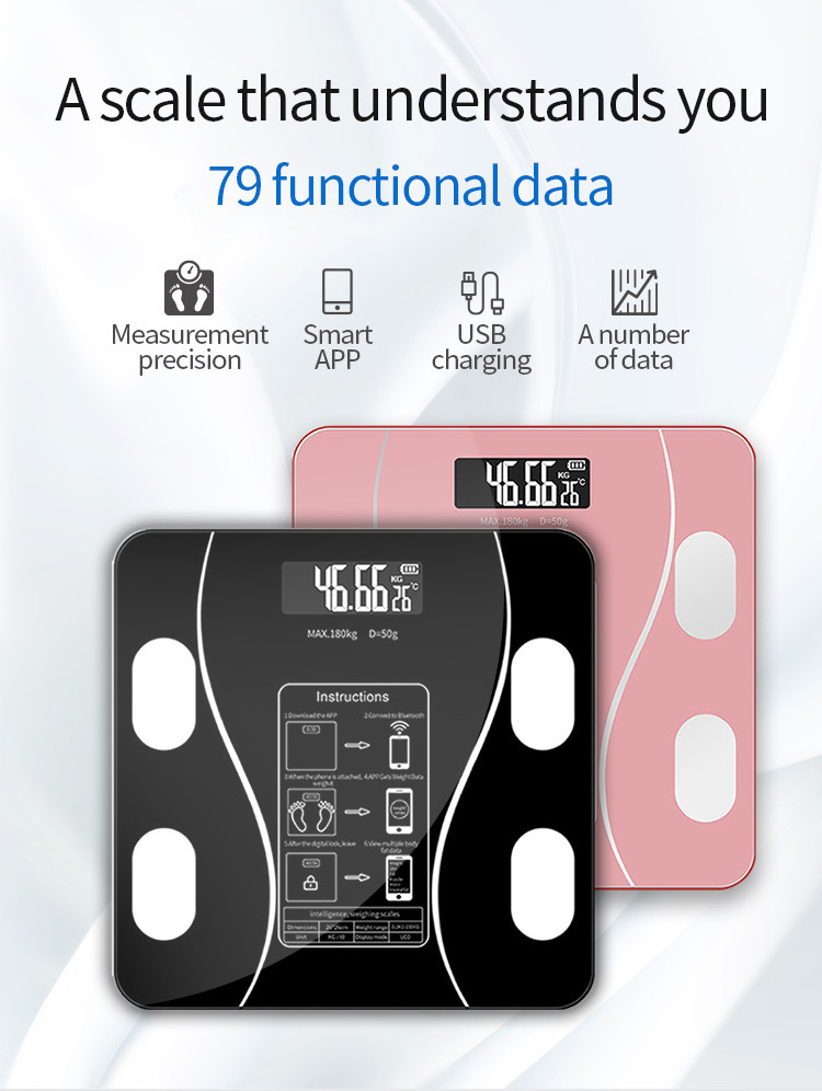 Body Composition Smart Body Fat Scale Electronic Personal Weight Scale Machine Digital Body Bathroom Scale With App