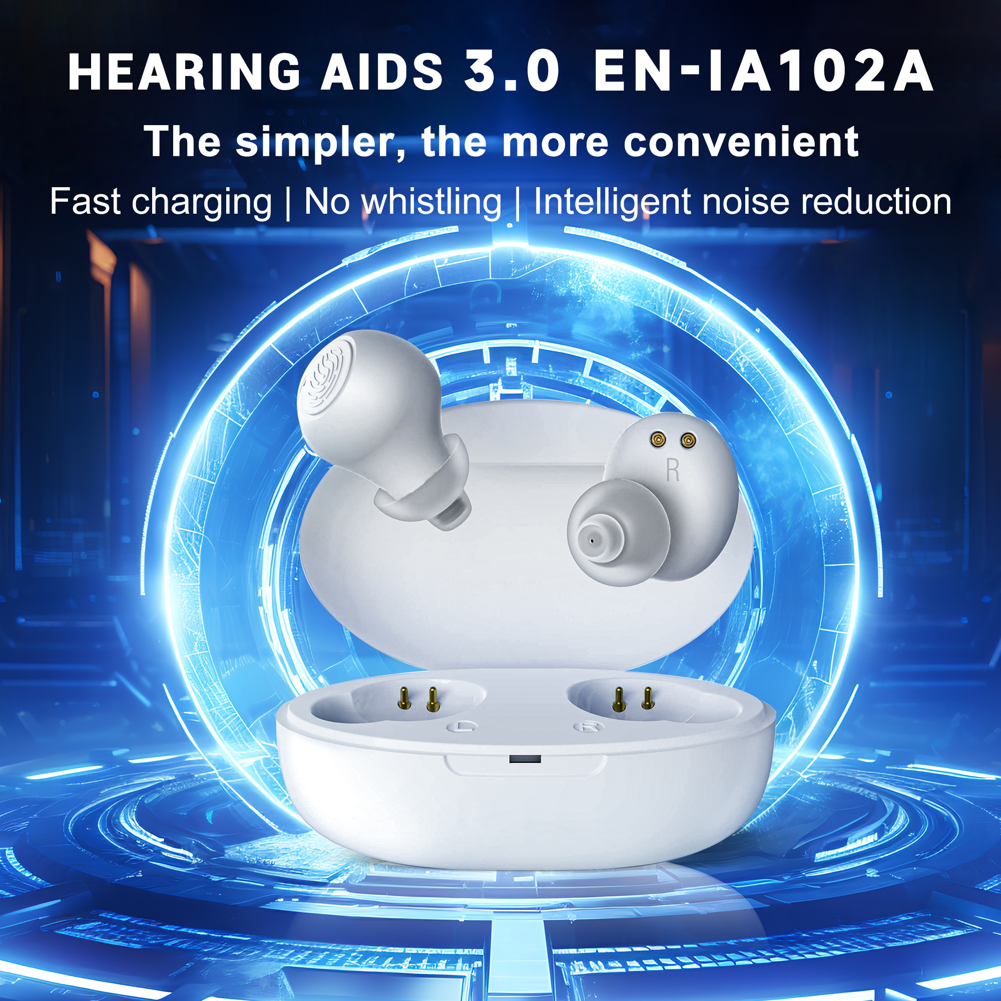 Top Quality Rechargeable Batteries in the Canal Sound Amplifier Hearing Aid Earphone for Elderly Deaf No Howling